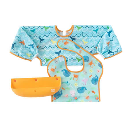 เสื้อกันเปื้อน กันน้ำ Bumkins Swap Pocket Bib   Jungle + Animal Print		_2